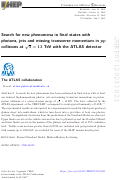 Cover page: Search for new phenomena in final states with photons, jets and missing transverse momentum in pp collisions at s = 13 TeV with the ATLAS detector