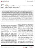 Cover page: The FANCM:p.Arg658* truncating variant is associated with risk of triple-negative breast cancer