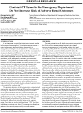 Cover page: Contrast CT Scans in the Emergency Department Do Not Increase Risk of Adverse Renal Outcomes