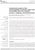 Cover page: Anatomical Location of the Mesencephalic Locomotor Region and Its Possible Role in Locomotion, Posture, Cataplexy, and Parkinsonism.