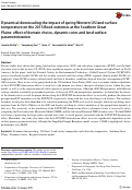 Cover page: Dynamical downscaling the impact of spring Western US land surface temperature on the 2015 flood extremes at the Southern Great Plains: effect of domain choice, dynamic cores and land surface parameterization