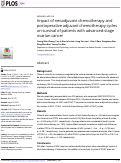 Cover page: Impact of neoadjuvant chemotherapy and postoperative adjuvant chemotherapy cycles on survival of patients with advanced-stage ovarian cancer