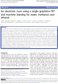 Cover page: An electronic nose using a single graphene FET and machine learning for water, methanol, and ethanol