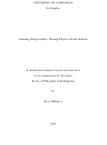 Cover page: Assessing Interpretability Through Physical Model Analysis