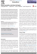 Cover page: Human genetics and sleep behavior