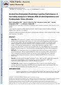 Cover page: Alcohol Use Biomarkers Predicting Cognitive Performance: A Secondary Analysis in Veterans With Alcohol Dependence and Posttraumatic Stress Disorder