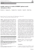 Cover page: Stability analysis of a nonlocal SIHRDP epidemic model with memory effects