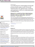 Cover page: Cost-effectiveness of leveraging existing HIV primary health systems and community health workers for hypertension screening and treatment in Africa: An individual-based modeling study.