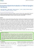 Cover page: Extra-Retinal Spike Normalization in Retinal Ganglion Cell Axons