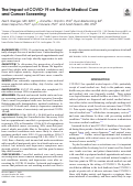 Cover page: The Impact of COVID-19 on Routine Medical Care and Cancer Screening