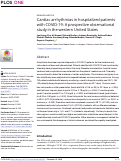 Cover page: Cardiac arrhythmias in hospitalized patients with COVID-19: A prospective observational study in the western United States