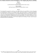 Cover page: Do Children Match Described Probabilities? The Sampling Hypothesis and Risky Choice