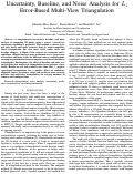 Cover page: Uncertainty, Baseline, and Noise Analysis for L1 Error-Based Multi-View Triangulation