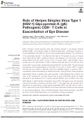 Cover page: Role of Herpes Simplex Virus Type 1 (HSV-1) Glycoprotein K (gK) Pathogenic CD8+ T Cells in Exacerbation of Eye Disease