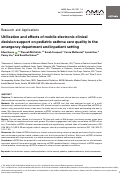 Cover page: Utilization and effects of mobile electronic clinical decision support on pediatric asthma care quality in the emergency department and inpatient setting.