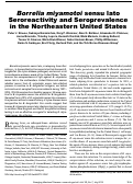 Cover page: Borrelia miyamotoi sensu lato Seroreactivity and Seroprevalence in the Northeastern United States - Volume 20, Number 7—July 2014 - Emerging Infectious Diseases journal - CDC