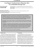 Cover page: Case Report: Vertebral Artery Dissection After Use of Handheld Massage Gun