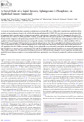 Cover page: A novel role of a lipid species, sphingosine-1-phosphate, in epithelial innate immunity.