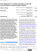 Cover page: Serial dependence in emotion perception mirrors the autocorrelations in natural emotion statistics.