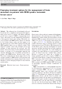 Cover page: Emerging treatment options for the management of brain metastases in patients with HER2-positive metastatic breast cancer