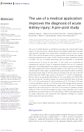 Cover page: The use of a medical application improves the diagnosis of acute kidney injury: A pre-post study