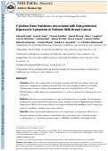 Cover page: Cytokine gene variations associated with subsyndromal depressive symptoms in patients with breast cancer