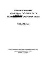 Cover page: Ethnogeographic and Ethnosynonymic data from Central California (vol 2)