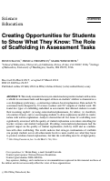 Cover page: Creating Opportunities for Students to Show What They Know: The Role of Scaffolding in Assessment Tasks