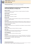 Cover page: Treatment Engagement and Response to CBT Among Latinos With Anxiety Disorders in Primary Care