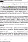 Cover page: Burden, access, and disparities in kidney disease