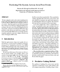 Cover page: Predicting file system actions from prior events