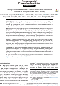 Cover page: Young Adult Healthcare Exposure and Future Opioid Misuse: A Prospective Cohort Study