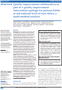 Cover page of Quality improvement collaboratives as part of a quality improvement intervention package for preterm births at sub-national level in East Africa: a multi-method analysis.