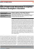 Cover page: Role of land-ocean interactions in stepwise Northern Hemisphere Glaciation.