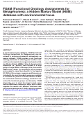 Cover page: FOAM (Functional Ontology Assignments for Metagenomes): a Hidden Markov Model (HMM) database with environmental focus