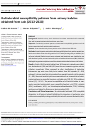 Cover page: Antimicrobial susceptibility patterns from urinary isolates obtained from cats (2013‐2020)