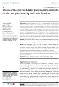 Cover page: Effects of the glial modulator palmitoylethanolamide on chronic pain intensity and brain function