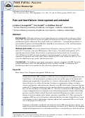 Cover page: Pain and Heart Failure: Unrecognized and Untreated