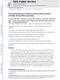 Cover page: Strict blood pressure control associates with decreased mortality risk by APOL1 genotype