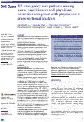 Cover page: US emergency care patterns among nurse practitioners and physician assistants compared with physicians: a cross-sectional analysis