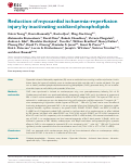 Cover page: Reduction of myocardial ischaemia-reperfusion injury by inactivating oxidized phospholipids.