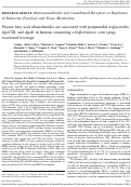 Cover page: Plasma fatty acid ethanolamides are associated with postprandial triglycerides, ApoCIII, and ApoE in humans consuming high fructose corn syrup (HFCS)-sweetened beverage.