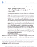 Cover page: Preoperative white matter network organization and memory decline after epilepsy surgery.