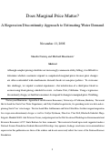 Cover page: Does Marginal Price Matter? A Regression Discontinuity Approach to Estimating Water Demand