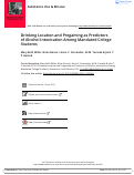 Cover page: Drinking Location and Pregaming as Predictors of Alcohol Intoxication Among Mandated College Students