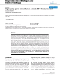 Cover page: High quality sperm for nonhuman primate ART: Production and assessment