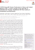 Cover page: CXCR4-Using HIV Strains Predominate in Naive and Central Memory CD4+ T Cells in People Living with HIV on Antiretroviral Therapy: Implications for How Latency Is Established and Maintained