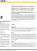 Cover page: Gender and Age Differences in Hourly and Daily Patterns of Sedentary Time in Older Adults Living in Retirement Communities