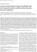 Cover page: Long-term potentiation is impaired in middle-aged rats: regional specificity and reversal by adenosine receptor antagonists.