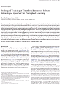 Cover page: Prolonged Training at Threshold Promotes Robust Retinotopic Specificity in Perceptual Learning